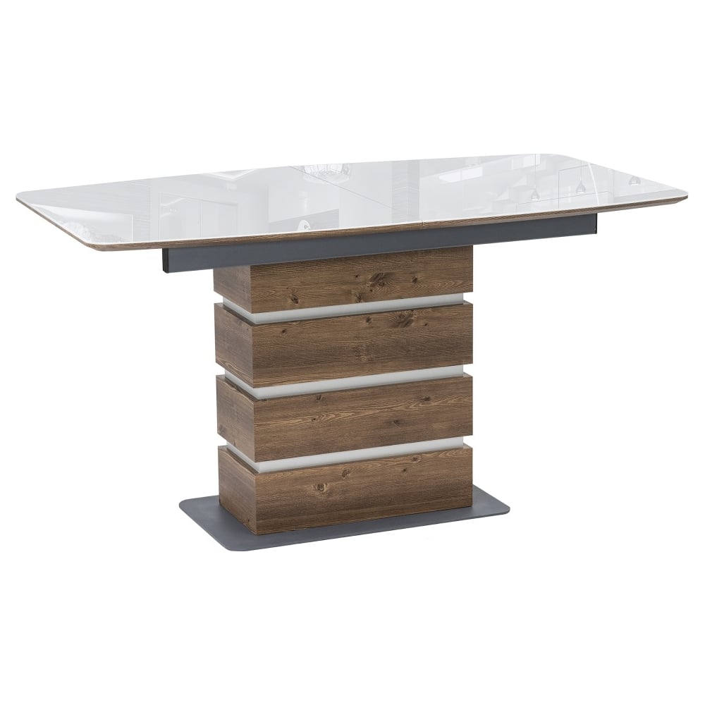 Изображение товара Стол на тумбе Woodville фернан орех кантри/белый 1400х800х760 раздвижной