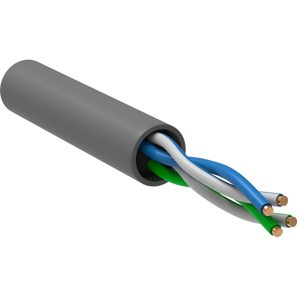 Изображение товара Витая пара ITK u/utp 5e 2x2х24awg pvc серый 305м для сети