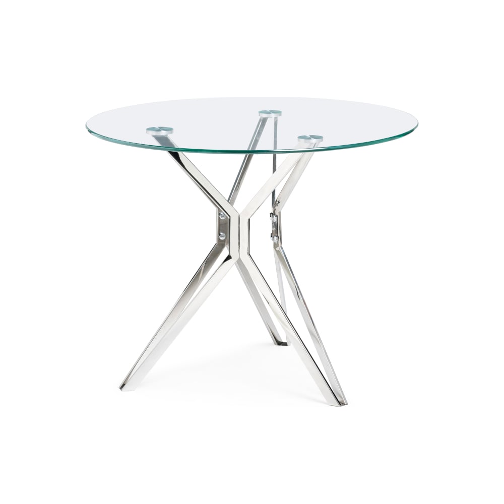 Изображение товара Стеклянный стол Woodville Roko круглый хром 80 см
