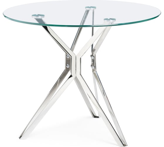 Изображение товара Стеклянный стол Woodville roko, 80 см, chrome 15665