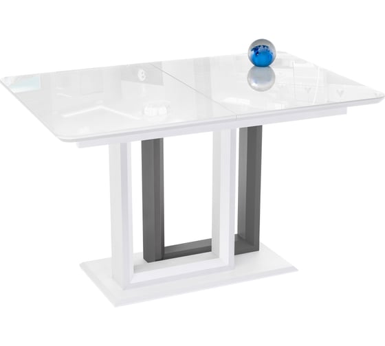 Изображение товара Стол на тумбе Woodville санса, белая шагрень/белый 462081