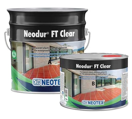 Изображение товара Алифатический эластичный лак-гидроизоляция из полимочевины NEODUR FT CLEAR A+В 2кг NEOTEX 11800100