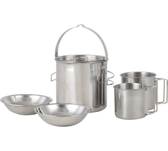 Изображение товара Набор посуды Ecos походный camp-s13 из нержавеющей стали 5 предметов 106942