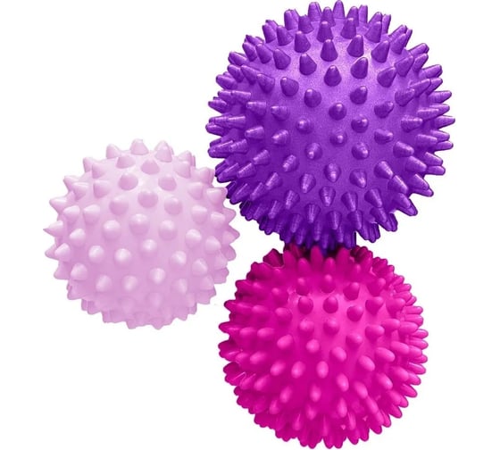 Изображение товара Набор массажных мячей ND Play 3 шт, 9 см, 75 см 65 см, розовый 297633
