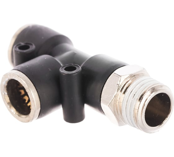 Изображение товара Фитинг Т-образный с наружной резьбой (8 мм; 1/4") для пластиковых трубок ROCKFORCE RF-SPD08-02(2164)