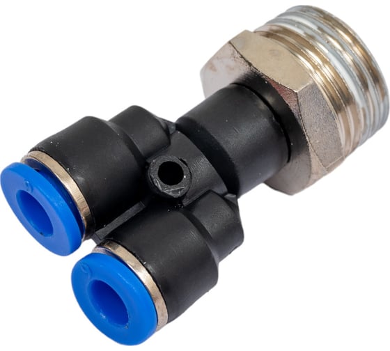 Изображение товара Фитинг Y-образный с наружной резьбой (6 мм; 1/2") для пластиковых трубок ROCKFORCE RF-SPX06-04(2353)