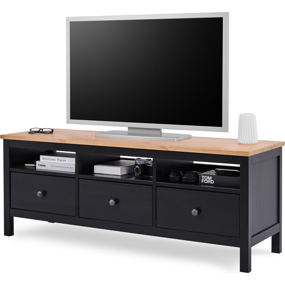Изображение товара ТВ-тумба Лузалес КЫМÖР 148х57х47 см, черный/светло-коричневый 5031150212