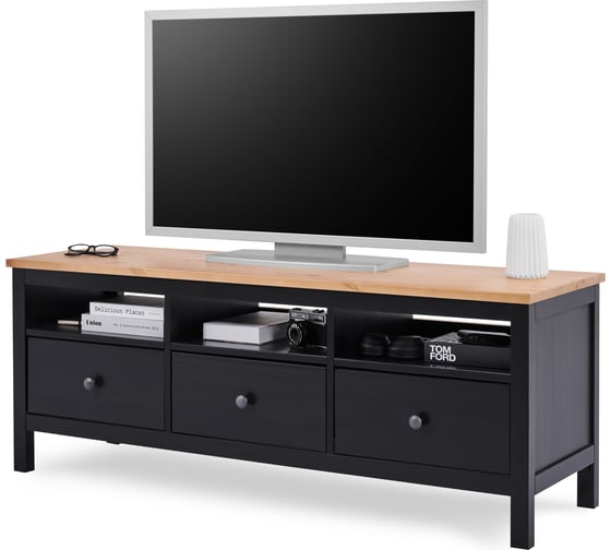 Изображение товара ТВ-тумба Лузалес КЫМÖР 148х57х47 см, черный/светло-коричневый 5031150212