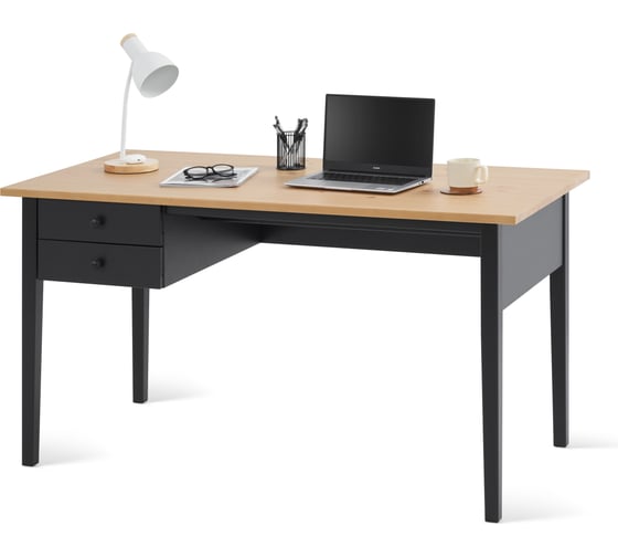 Изображение товара Писменный стол Лузалес ВУХТЫМ 140x70 см, светло-коричневый/черный 1022010112