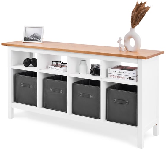 Изображение товара Стол-консоль Лузалес КЫМÖР 157х74х40 см, белый/светло-коричневый 5032100111