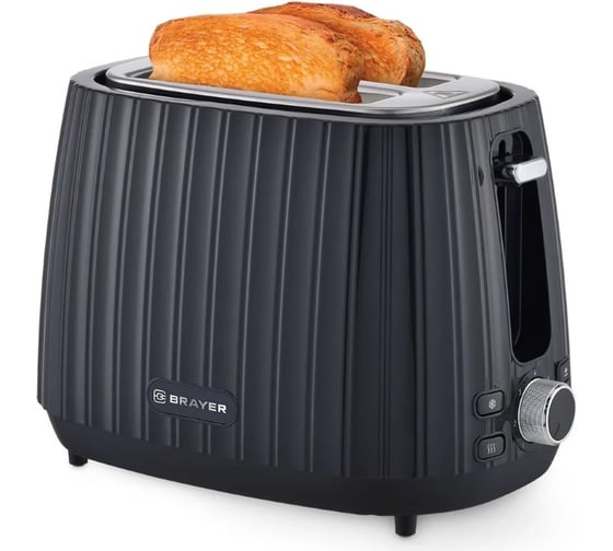 Изображение товара Тостер BRAYER 2104BR 930 Вт, 7 режимов, автодогрев, разморозка, отмена, автоотключение, 2 тоста одновременно, съемный поддон BR2104