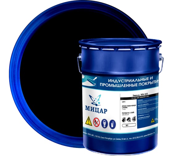 Изображение товара Фасадная краска Мицар ХВ-161 5 кг, чёрный УТ000012978