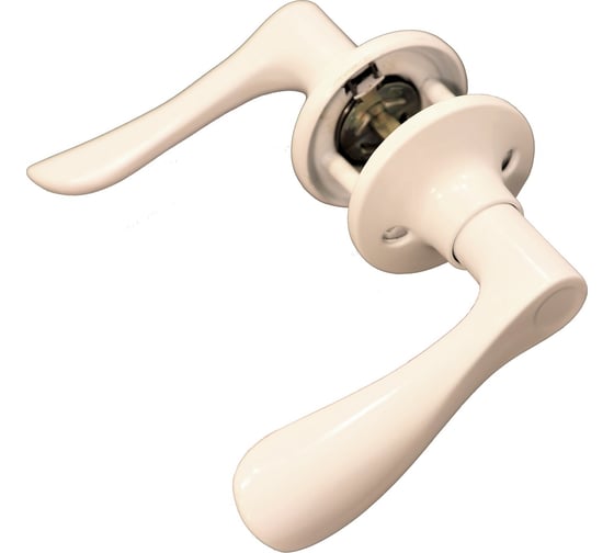 Изображение товара Дверная защелка-ручка Левша NORBEL 891 PS без ключа, без фиксатора, белая У4-6851.Б