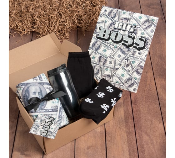 Изображение товара Подарочный набор Этель Dollar плед, носки, кружка 9259783