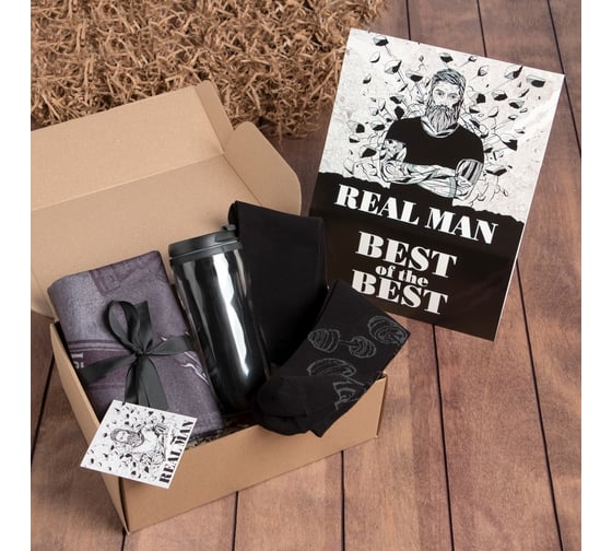 Изображение товара Подарочный набор Этель Real man плед, носки, кружка 9259781