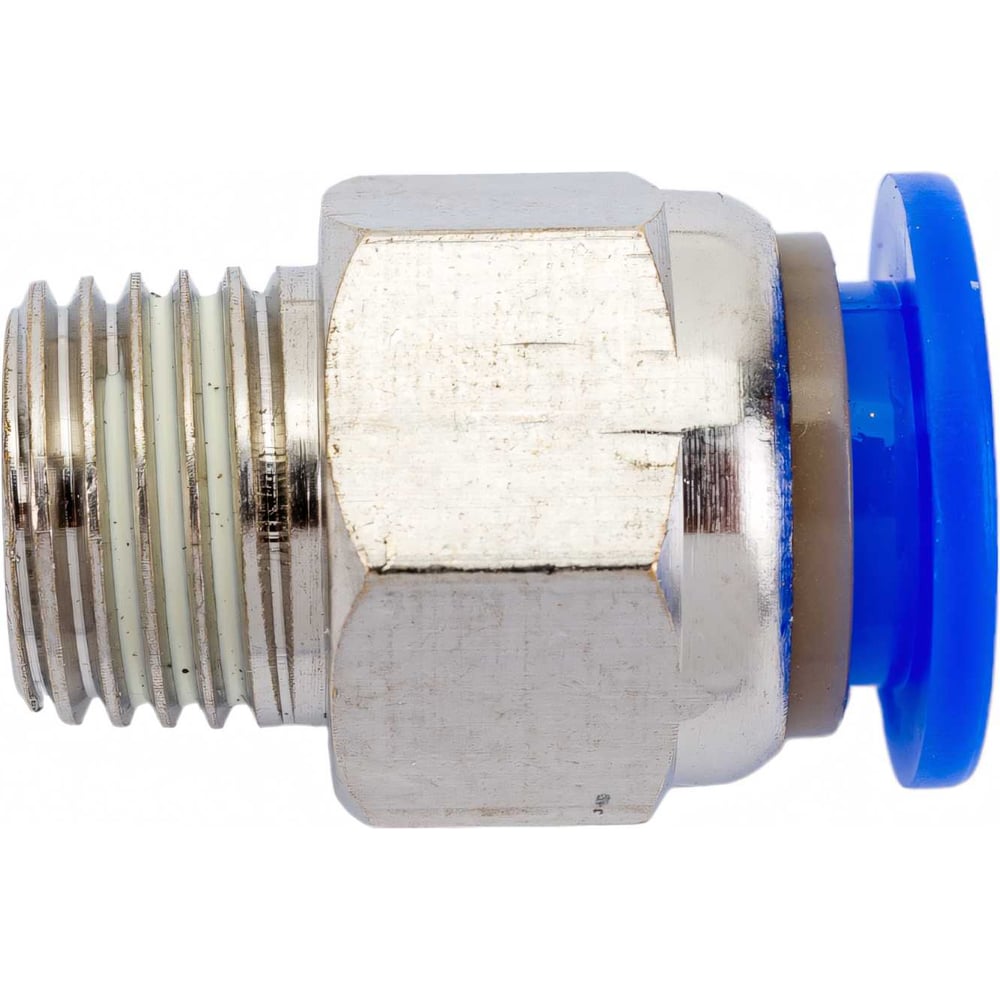 Изображение товара Фитинг для пластиковых трубок 10 мм и 1/4М никелированная латунь ROCKFORCE