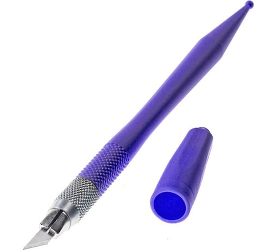 Изображение товара Канцелярский прецизионный нож-скальпель Hatber 24x4 мм, в блистере, фиолетовый, 24 шт. в упаковке 65438 065438