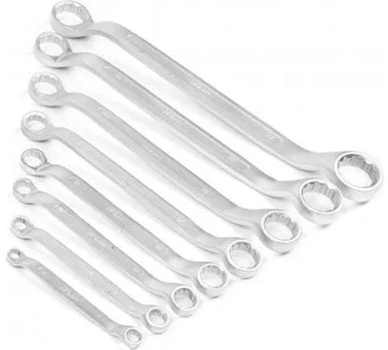 Изображение товара Набор накидных двусторонних ключей Hortz 6-24 мм, хромированные, 8 шт. 103545