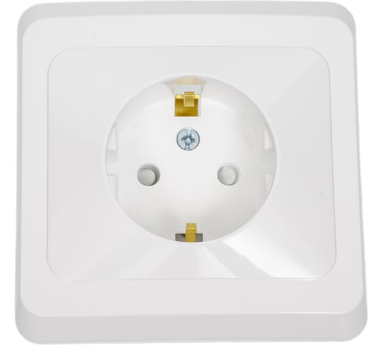 Изображение товара Розетка Systeme Electric 1-м СП Этюд 16А с заземлением, защитные шторки, белая SchE PC16-004B