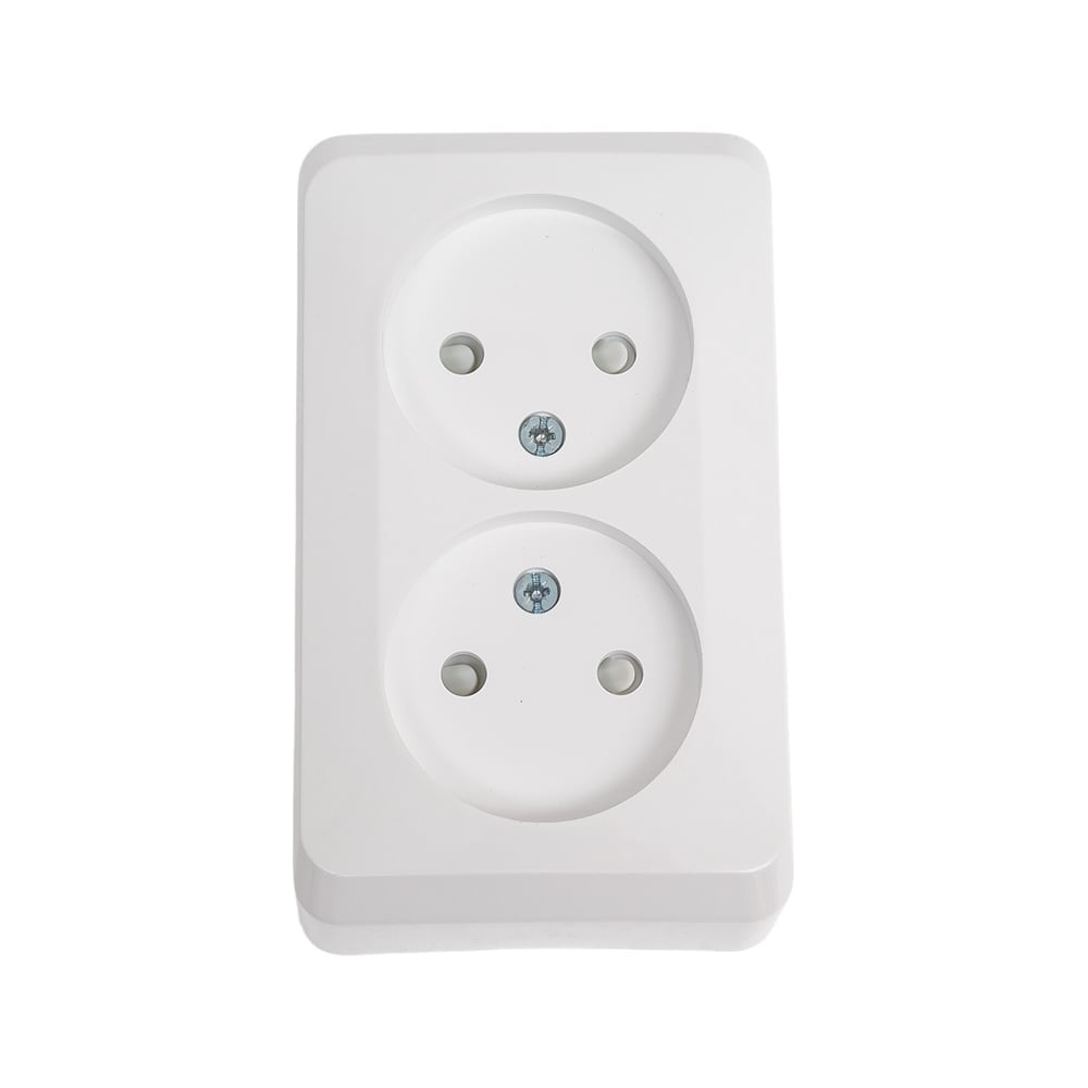 Изображение товара Розетка Systeme Electric 2-м ОП Этюд 16А без заземления з/ш белая SchE PA16-006B