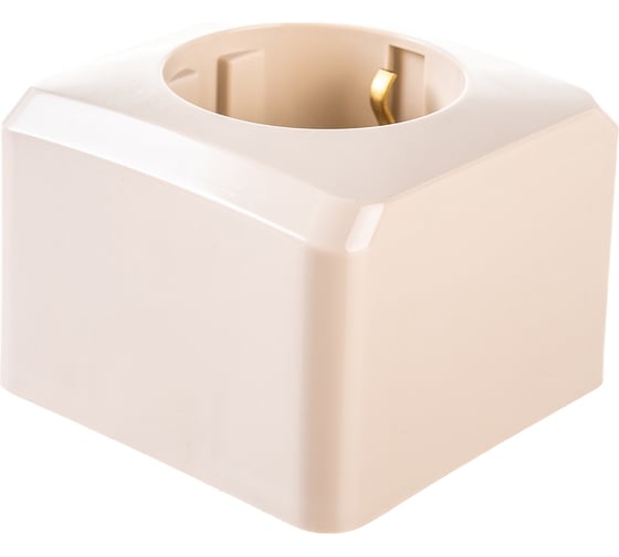 Изображение товара Розетка Systeme Electric 1-м ОП Этюд 16А с заземлением, защитные шторки, кремовая SchE PA16-004K