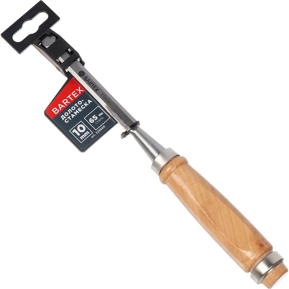 Изображение товара Долото-стамеска BARTEX 10 мм с деревянной рукояткой