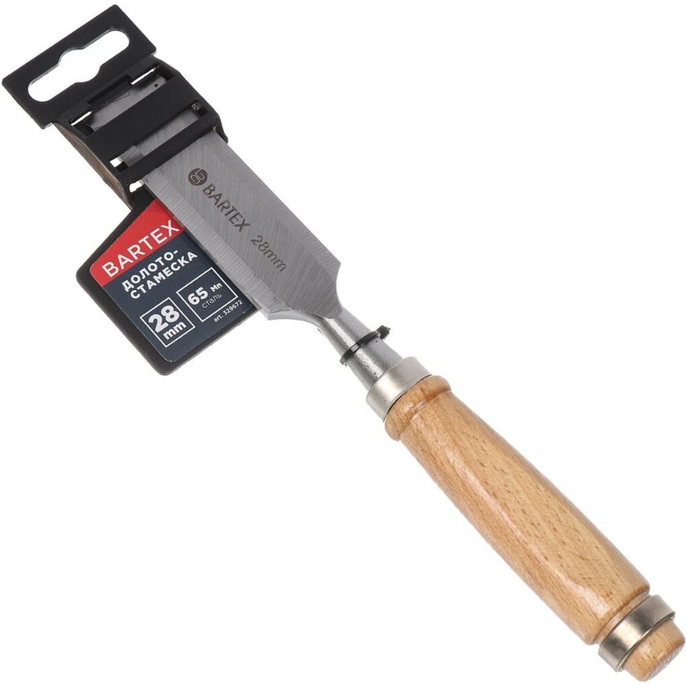 Изображение товара Долото-стамеска BARTEX 28 мм дерево рукоять профессиональный инструмент
