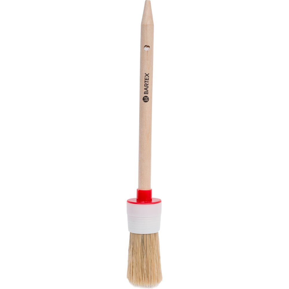 Изображение товара Круглая кисть BARTEX d30 мм №6 с деревянной рукоятью и натуральной щетиной