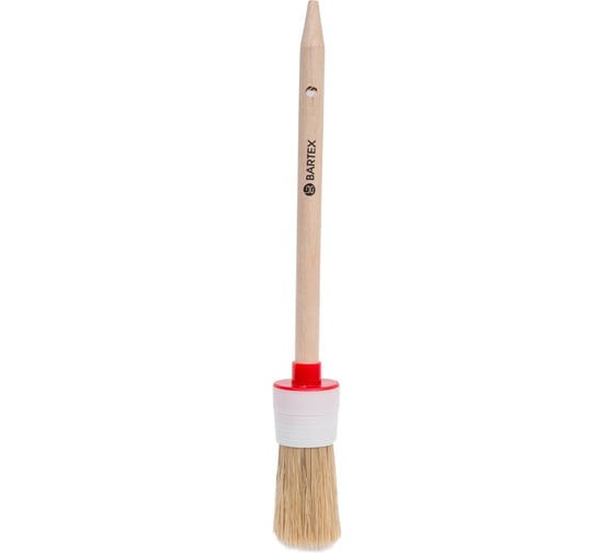 Изображение товара Круглая кисть BARTEX d30 мм, №6, 44 мм, рукоятка дерево 134179