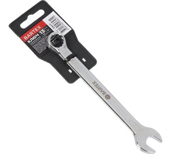 Изображение товара Комбинированный ключ BARTEX 13 мм, хромированный, зеркальный, CrV сталь 316277