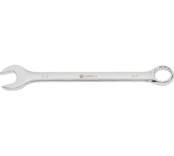 Изображение товара Комбинированный ключ BARTEX 24 мм, хромированный, зеркальный, CrV сталь 316283