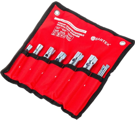 Изображение товара Набор трубчатый ключей + 2 съемных рычага BARTEX 6-17 мм, цинк, 6 предметов 170000
