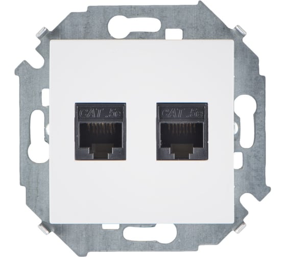 Изображение товара Компьютерная двойная розетка Simon RJ45 кат.5e AMP, белый 1591552-030
