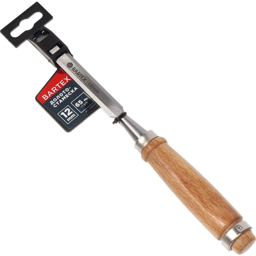 Изображение товара Долото-стамеска BARTEX 12 мм с деревянной рукояткой