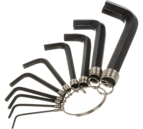 Изображение товара Набор шестигранных имбусовых ключей HEX BARTEX 1.5-10 мм, 10 предметов на кольце 319909