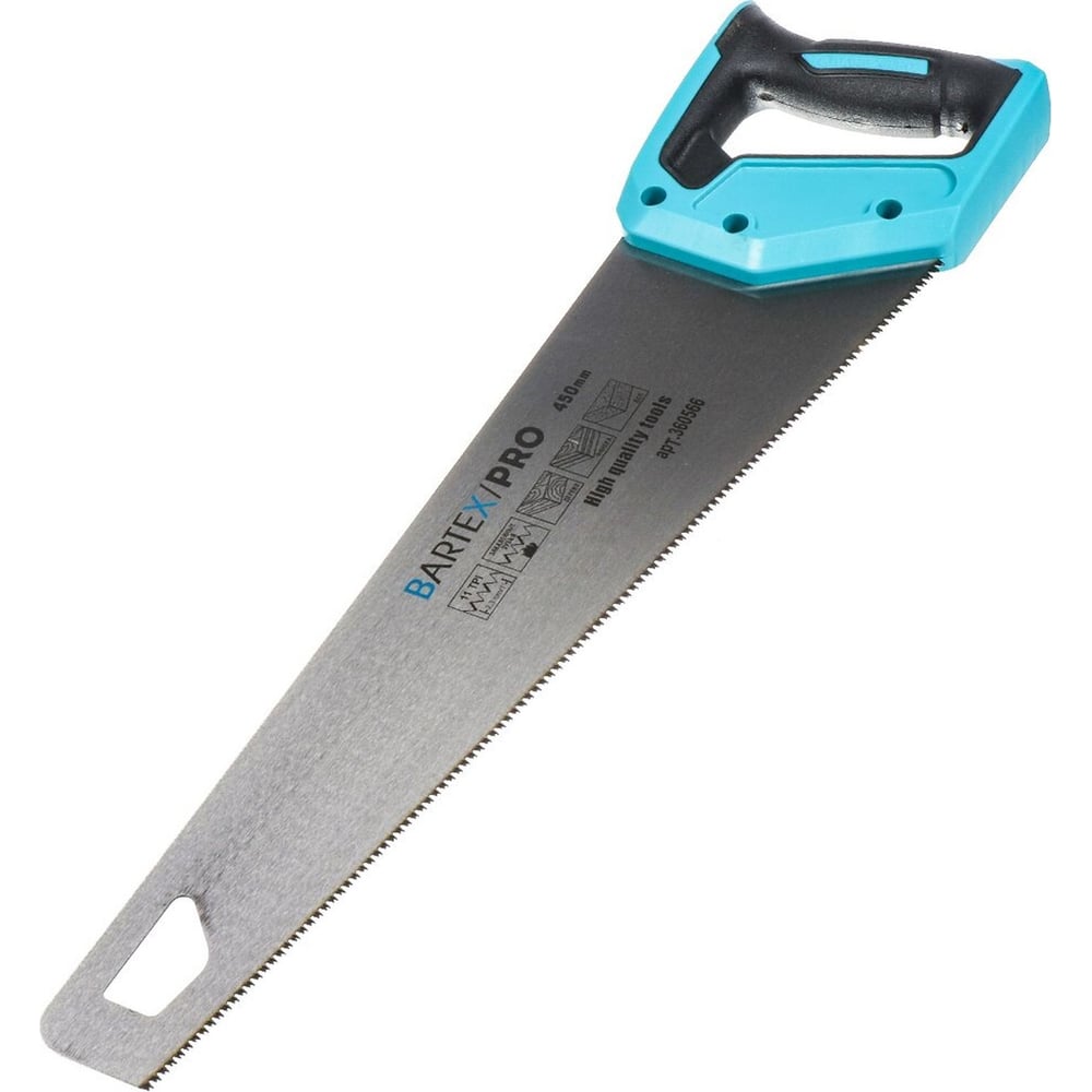 Изображение товара Ножовка по дереву BARTEX 450 мм с закалённым зубом и 3D заточкой
