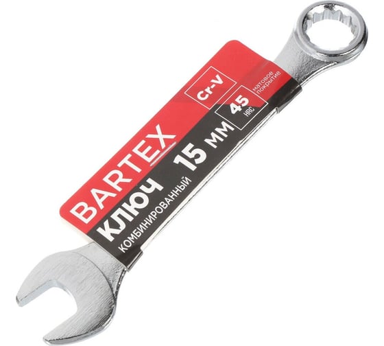 Изображение товара Комбинированный ключ BARTEX 15 мм, CrV сталь 460479