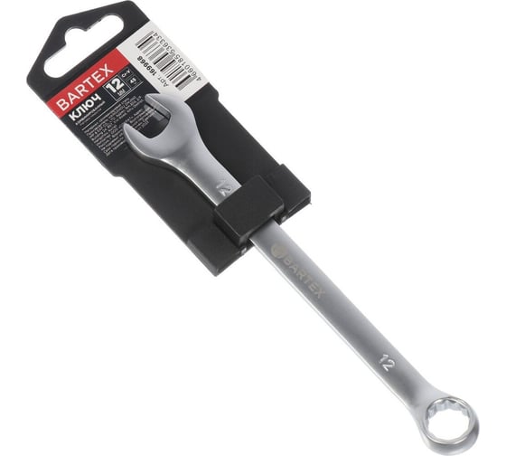 Изображение товара Комбинированный ключ BARTEX 12 мм, матовый, CrV сталь 169968