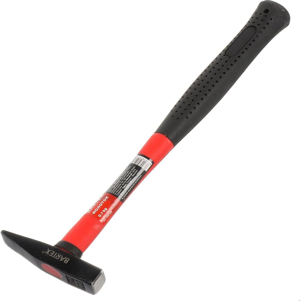 Изображение товара Молоток BARTEX B00008 квадратный боек, фибергласовая рукоятка, 0.1 кг 149398