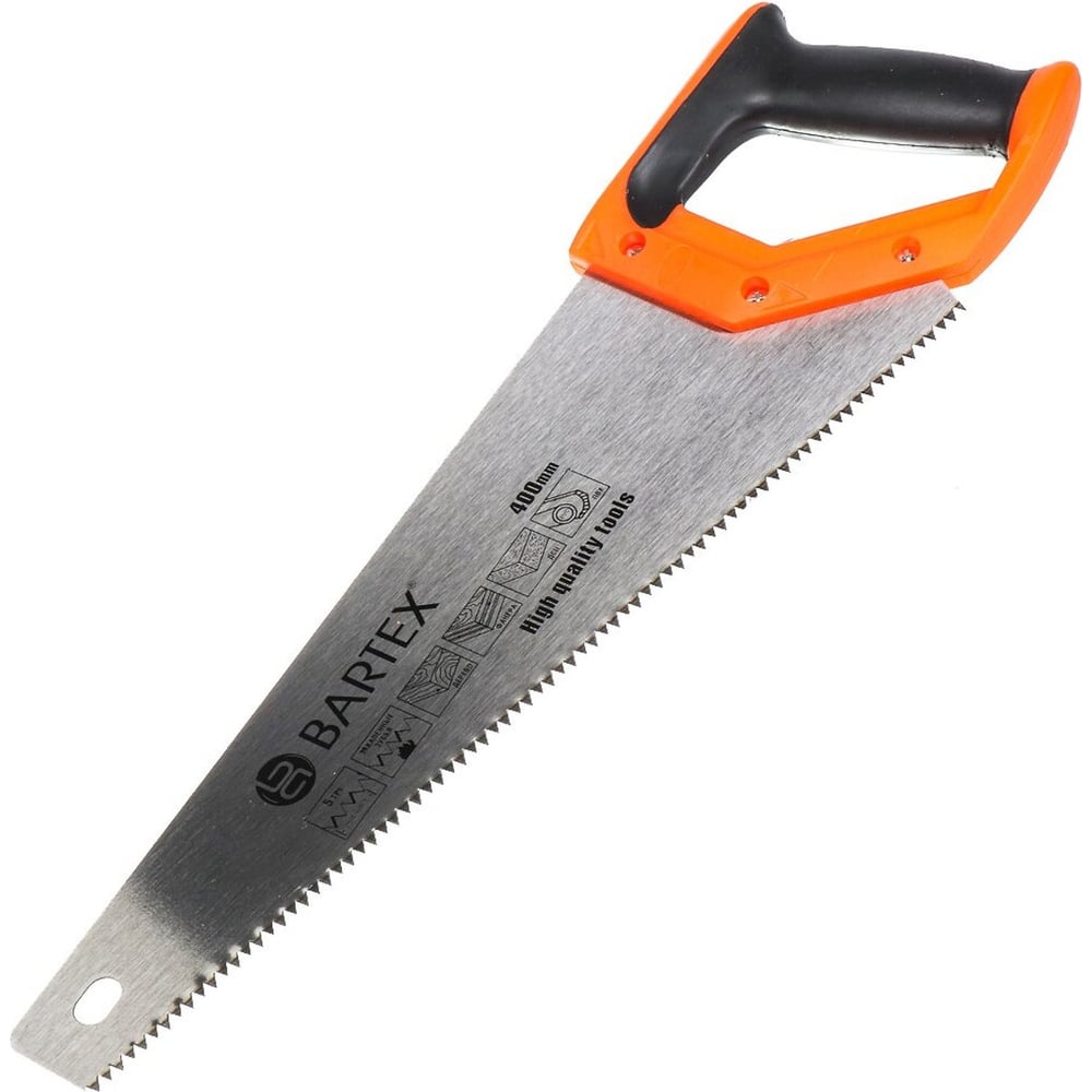 Изображение товара Ножовка по дереву BARTEX 400 мм с закаленными зубьями