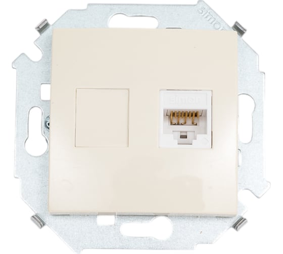 Изображение товара Компьютерная розетка Simon RJ45 кат.5e AMP, слоновая кость 1591551-031