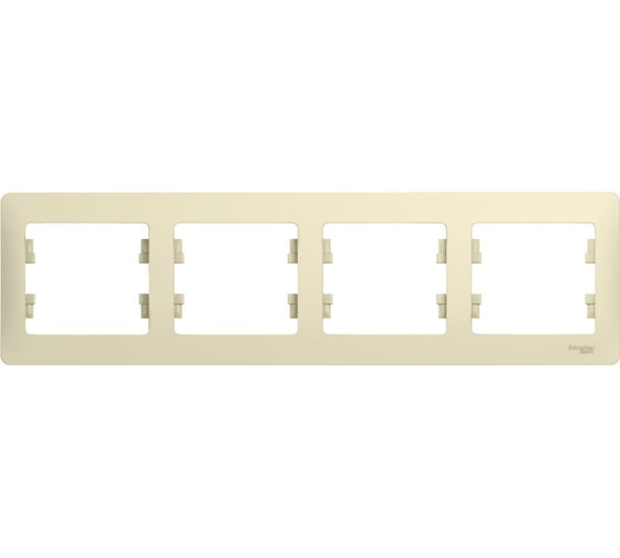 Изображение товара Рамка Systeme Electric 4-местная GLOSSA горизонтальная, бежевая SchE GSL000204