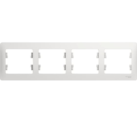 Изображение товара Рамка Systeme Electric 4-м GLOSSA горизонтальная, белая SchE GSL000104