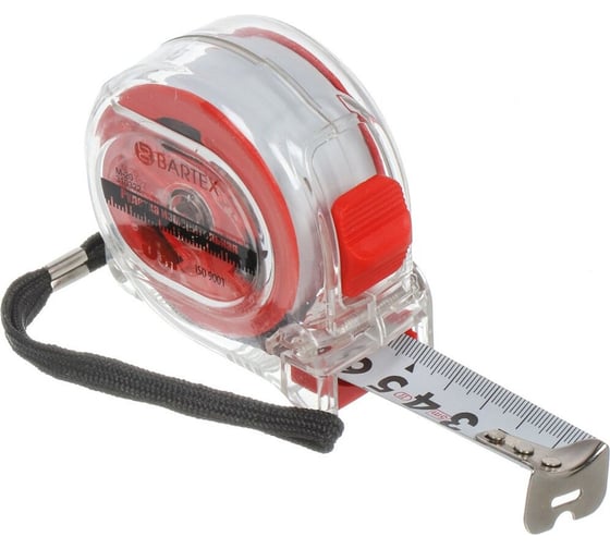 Изображение товара Рулетка BARTEX 5x25 мм, с фиксатором, прозрачный корпус 310322
