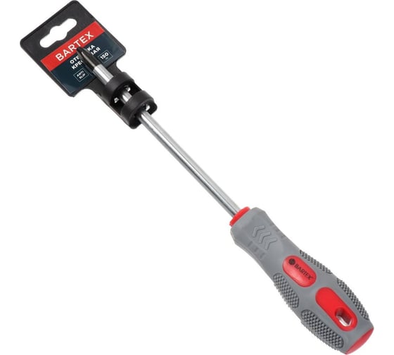 Изображение товара Крестовая отвертка BARTEX PH3x150 мм, антискользящая двухкомпонентная рукоятка, CrV сталь 138289