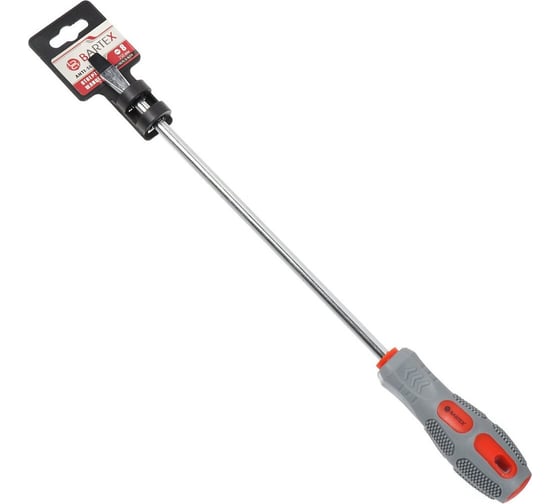 Изображение товара Плоская отвертка BARTEX SL8x250 мм, антискользящая двухкомпонентная рукоятка, CrV сталь 138270