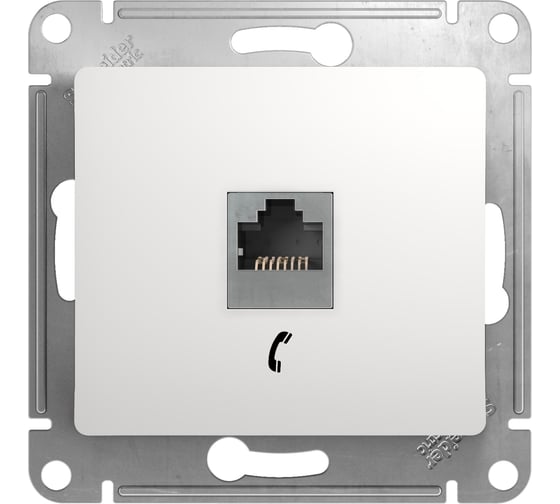 Изображение товара Механизм телефонной розетки Systeme Electric 1-м RJ11 GLOSSA белая SchE GSL000181T