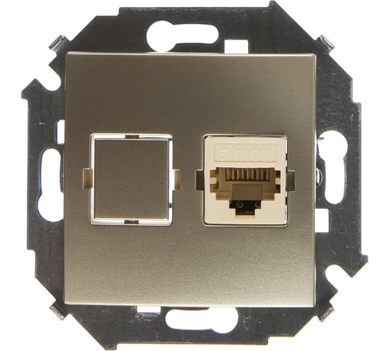 Изображение товара Компьютерная розетка Simon RJ45 кат.5е, Systimax, шампань 1591598-034