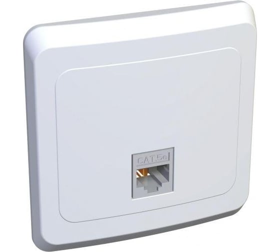 Изображение товара Розетка компьютерная Systeme Electric 1-м. СП RJ-45 Этюд белая SchE KOMC-001B