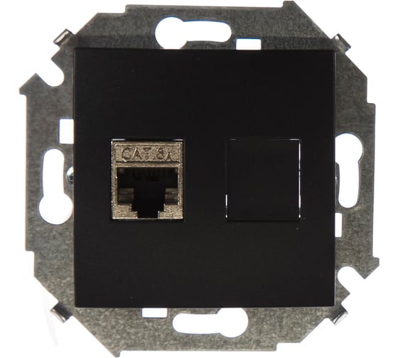 Изображение товара Компьютерная розетка Simon RJ45 кат.6а АМР, FTP, графит 1591563-038